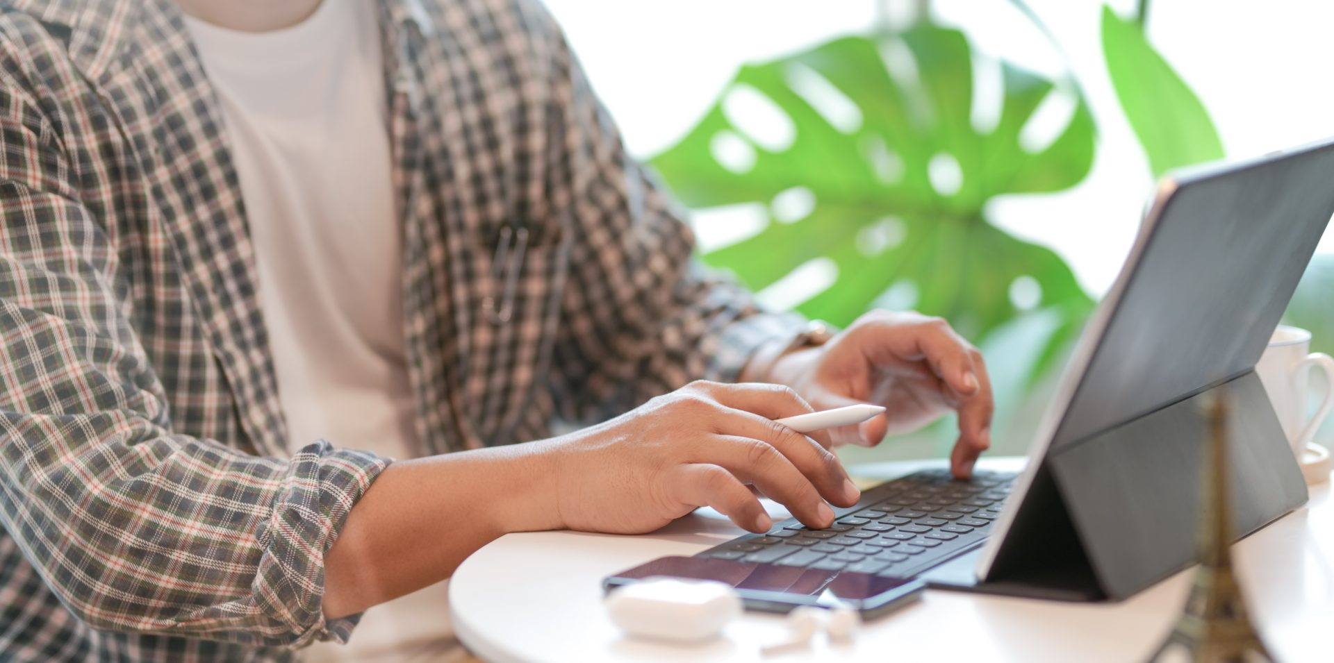 Image of a person working from home